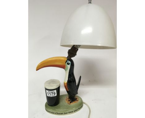 A Genuine Vintage Carlton Ware Guinness Tucan lamp height including later shade 44cm.
