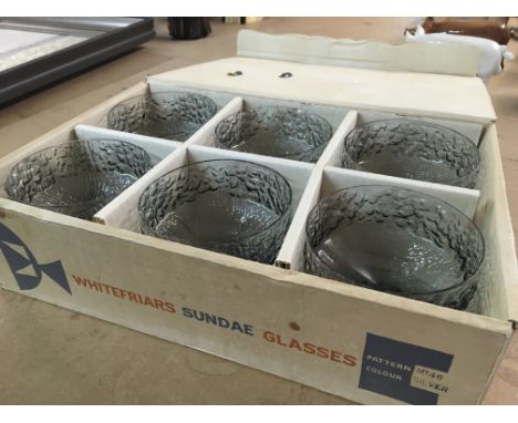 Boxed Whitefriars sundae glasses x6. This lot cannot be posted
