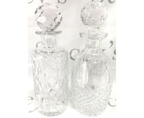 Two quality cut glass decanters , 27cm tall. This lot cannot be posted