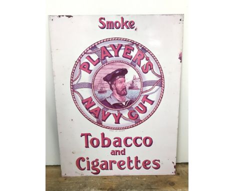 A Players Navy Cut cigarettes enamel advertising sign, 45cm wide 62cm tall