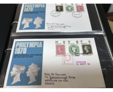 A box containing first day Covers various