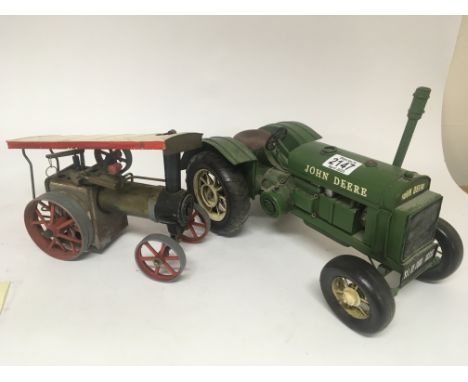 A tin plate Model of a 1931 John Deere Tractor and a Mamod steam engine (2)