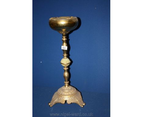 A Smoker's companion with central column having Onyx sphere, standing 22'' tall.