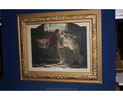 A gilt framed Print of romantic scene 'Paolo and Francesca' 