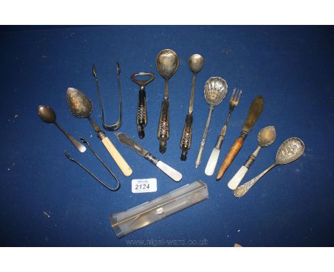A Sheffield Silver Teaspoon plus an Arthur Price of England, limited edition collector's spoon and a quantity of plated cutle