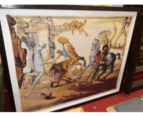 A reproduction framed woolwork panel in glazed frame, full dimensions 127 x 157cm 