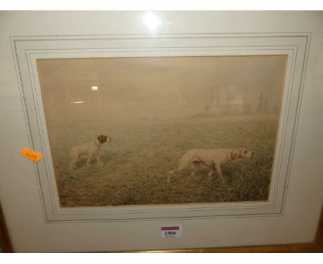 F Masson - Hunting hounds, watercolour, signed lower left, 21 x 31cmSome light fading.Light foxing to sky at top left side.Ot