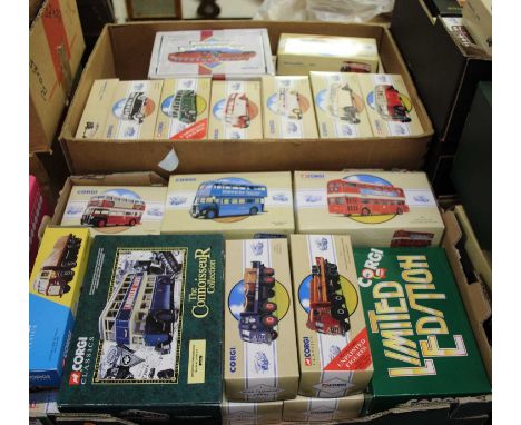 Two trays of mixed play worn Corgi Classics modern release diecasts to include a Moore Limited Foden GNC flatbed lorry with l