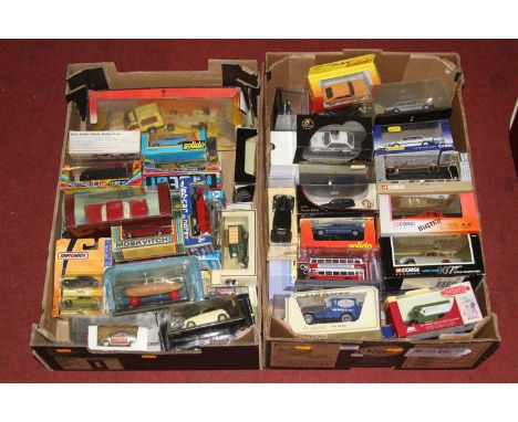 Two trays of mixed modern release and vintage diecast to include Corgi, Solido and others, specific examples to include Corgi