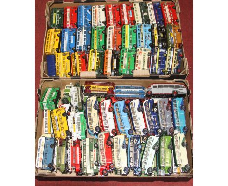 Two trays of mixed unboxed and loose Corgi Classics and similar modern release diecast vehicles