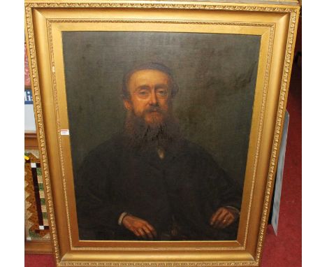 W Percy - half length portrait of a bearded gentleman, oil on canvas, signed and dated upper right 1884, 90x70cm