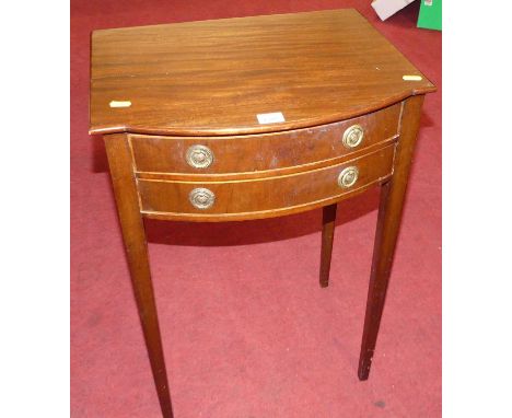 A 19th century mahogany bowfront two-drawer lamp table, width 45.5cm