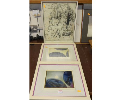 Rosamund C Jones (b.1944) - Waterhole, lithograph, signed, titled and numbered 5/10 in pencil to the margin, 45 x 36cm; and P