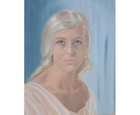 English School,Portrait of a lady, head and shoulders,oil on canvas, unsigned,51x41cm.