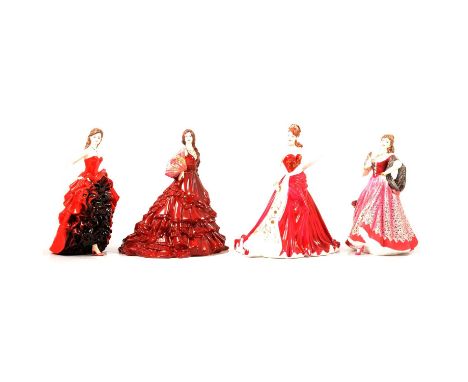Four large Compton Woodhouse figurines by Royal Doulton - Rosita HN5048, Carla HN5098, and Carmen HN3993 -and Royal Worcester