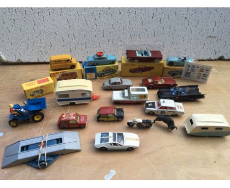 Dinky Atlas boxed , Corgi driving school car in reproduction box and various lose diecast vehicles including vehicles Batmobi