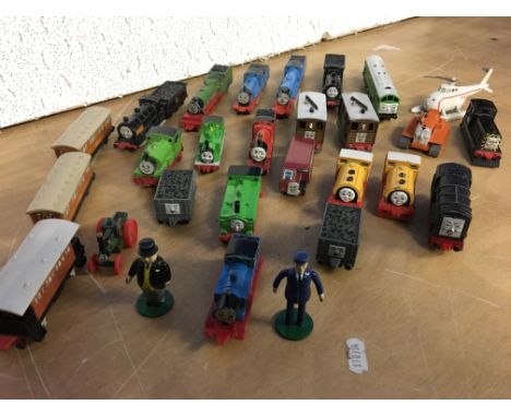 A collection of ERTL diecast Thomas the tank engine toys