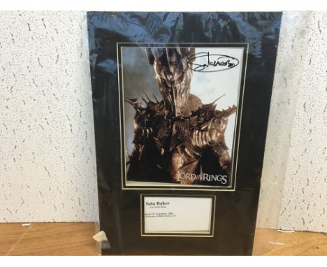 Lord of the rings, signed photograph by Sala Baker