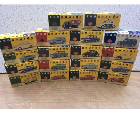 Vanguards boxed diecast vehicles, 1:43 and 1:64 scale x18