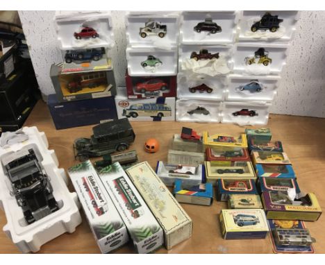 A collection of boxed diecast vehicles including Dinky, Eddie Stobart, Matchbox etc