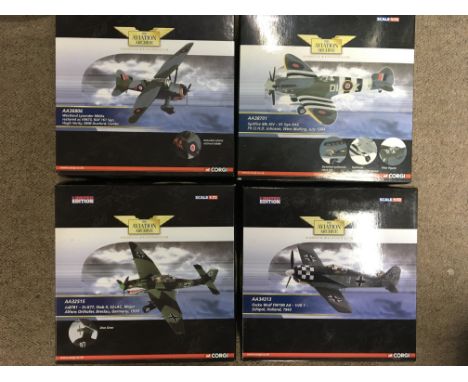 Corgi toys boxed diecast Aviation Archive limited edition 1:72 scale including Westland Lysander (AA36806), Spitfire MKXlV (A