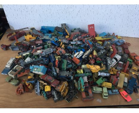 A collection of playworn diecast including corgi, Dinky, Matchbox etc