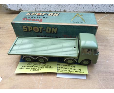 Triang Spot on 1:42 scale ERF 68G 8 wheel flat back lorry, with a repro box