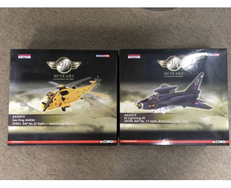 Corgi toys boxed diecast Aviation Archive limited edition, 90 years of the Royal Air Force, 1:72 scale, including Sea king HA