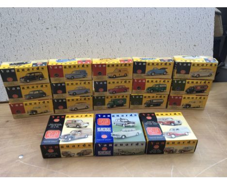 Vanguards boxed diecast vehicles, 1:43 and 1:64 scale, x18