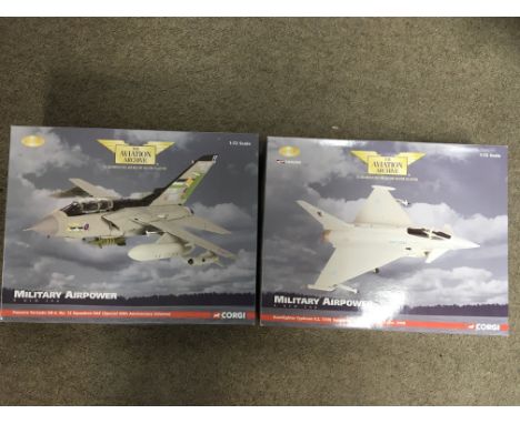 Corgi toys boxed diecast Aviation Archive limited edition 1:72 scale, Military air power series, including Panavia Tornado an