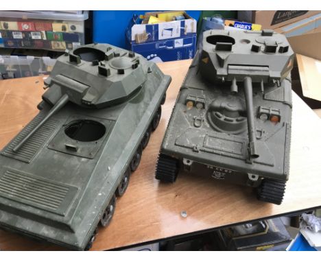 Cherilea Toy tank and an Alvis Toy tank, Action man size