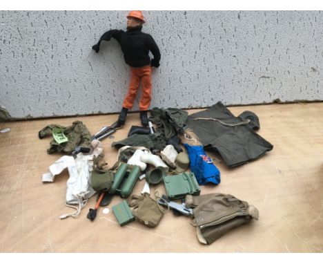 Action man figure with clothes and accessories