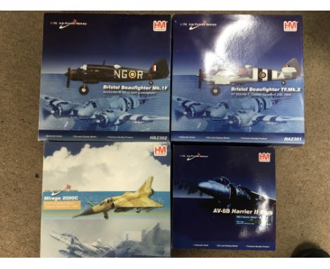 Hobby Master 1:72 scale, Air power series boxed diecast aircraft , including a Bristol Beaufighter Mk1F, a Bristol Beaufighte