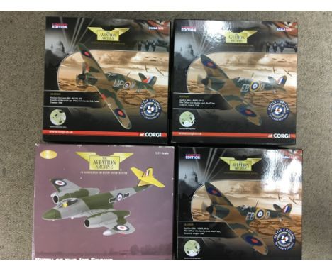 Corgi toys boxed diecast Aviation Archive limited edition 1:72 scale including 70th anniversary Battle of Britain, Hawker Hur