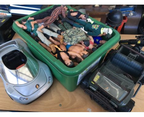 A large collection of loose modern Action man with accessories and clothes also included is an Action man sports car and a Je