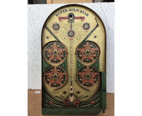 Lindstrom toys made in USA double action super gold star Bagatelle