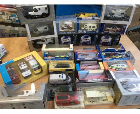 Corgi, Solido, Norev etc boxed diecast vehicles including Ambulances, Fire Engines etc