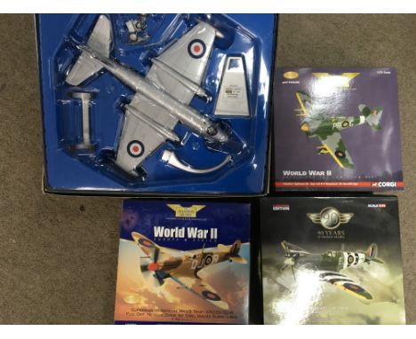 Corgi toys boxed diecast Aviation Archive limited edition 1:72 scale, including a Hawker Typhoon, A Supermarine Spitfire MkVB