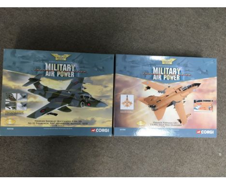 Corgi toys boxed diecast Aviation Archive 1:72 scale limited edition, Military air power series , including a Hawker Siddeley