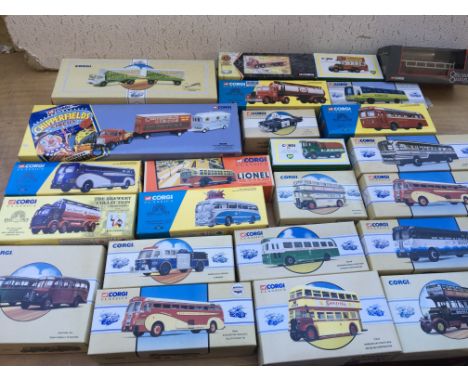 Corgi toys boxed diecast vehicles including, Classics, Circus ,Buses etc