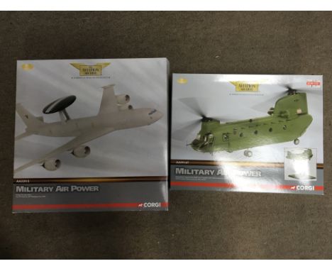 Corgi toys boxed diecast Aviation Archive limited edition 1:72 scale, Military air power series, including a Boeing E-3D Sent