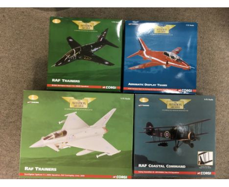 Corgi toys boxed diecast Aviation Archive limited edition 1:72 scale, including RAF trainers series , British Aerospace Hawk 