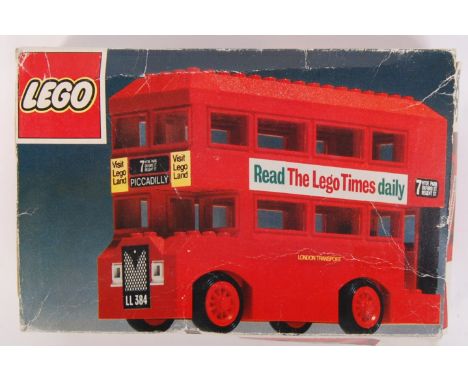 An original vintage Lego set 384 ' London Bus .' Vendor assures us set is 100% complete (unchecked by us). Within the origina