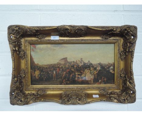 A vintage style print with ornate gilt and plaster style period frame