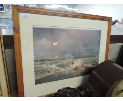 A photographic print depicting Arnside jetty Feb 10th 1997