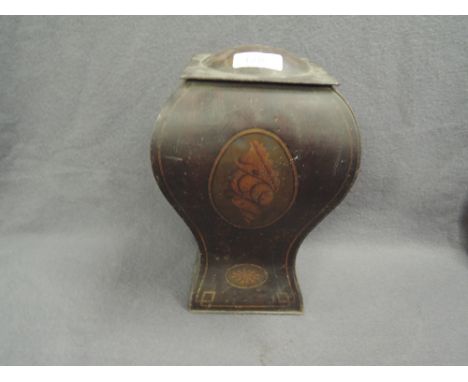 A vintage Victorian style tin or tea caddy