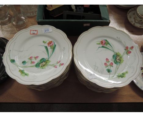 A selection of vintage ceramic plates marked AMS Trade Mark to base, hand enamel detailing