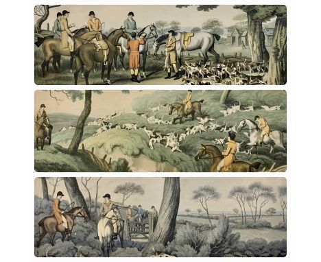 THREE EARLY 19TH CENTURY HUNTING PRINTS, J GODBY &amp; H MERKE, AFTER SAMUEL HOWITT, titled 'Hare Hunting 1', 'Hare Hunting 2