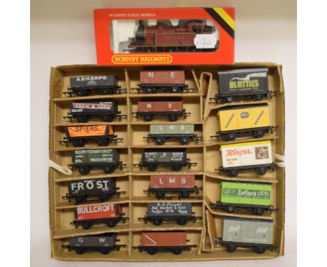 EXTRA LOT: A Hornby 00 gauge locomotive, 0-6-0, Jinty L.M.S., R.052, boxed and assorted wagons (qty) 