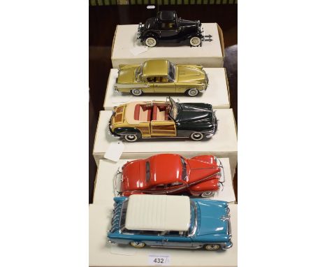 A Franklin Mint Precision Models 1:24 scale 1932 Ford, and four others, all boxed (5) 